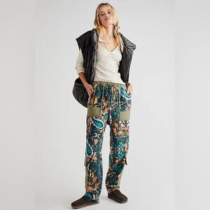 Free People Make It Known Fleece Pants paisley print